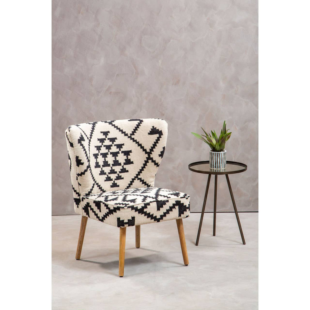 Geometric Pattern Upholstered Accent Chair