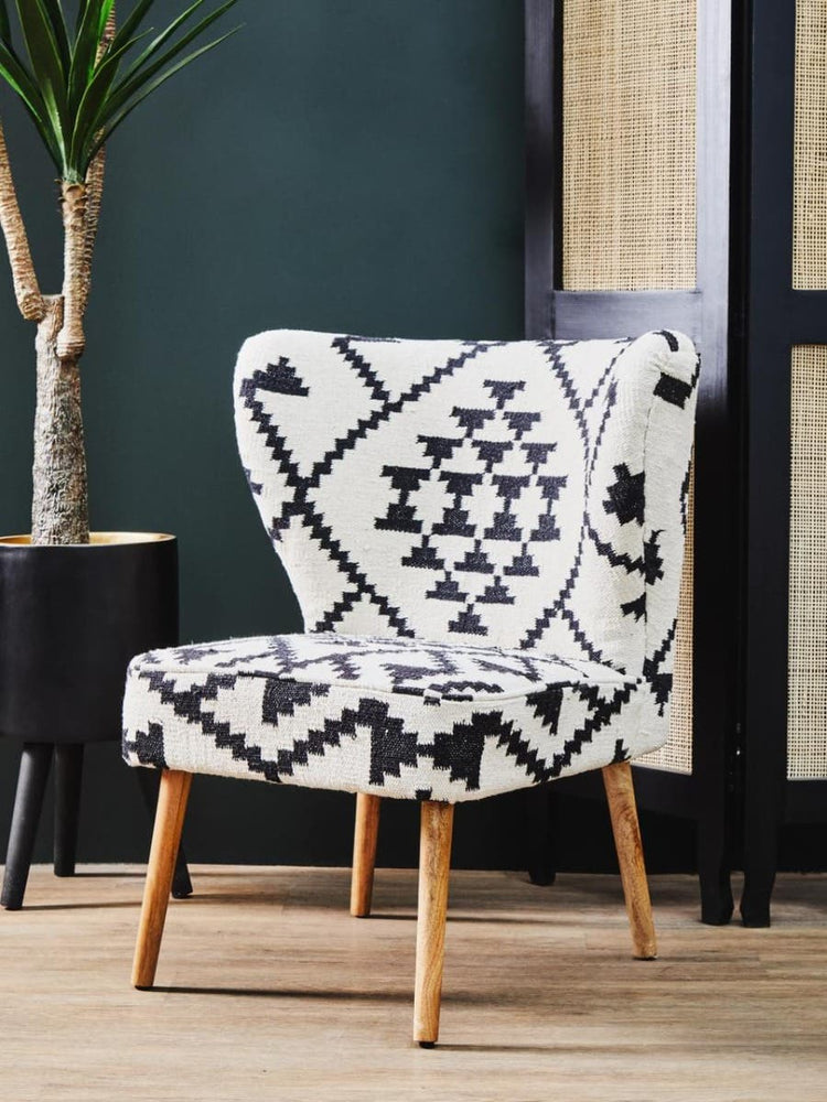 Geometric Pattern Upholstered Accent Chair