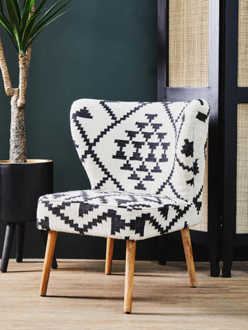 Geometric Pattern Upholstered Accent Chair