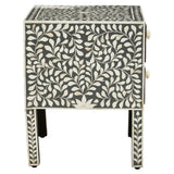 Floral Bone Inlay Side Table