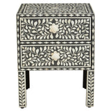 Floral Bone Inlay Side Table