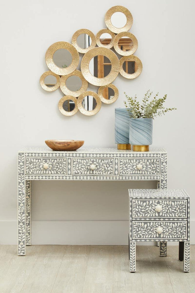 Floral Bone Inlay Side Table