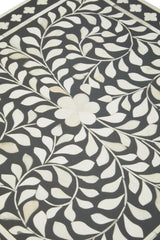 Floral Bone Inlay Side Table
