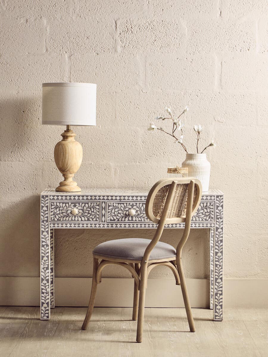 Bone Inlay Floral Desk