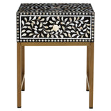 Luxe Floral Inlay Side Table
