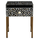 Luxe Floral Inlay Side Table