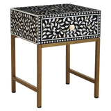 Luxe Floral Inlay Side Table