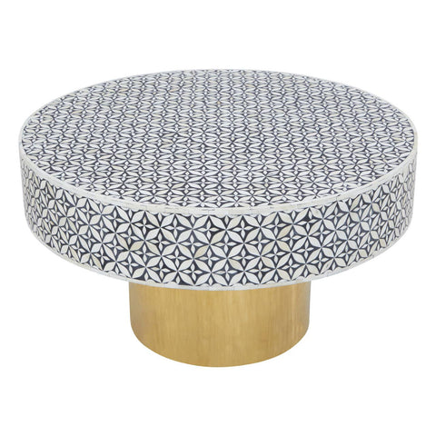 **Elegant Bone Inlay Coffee Table**