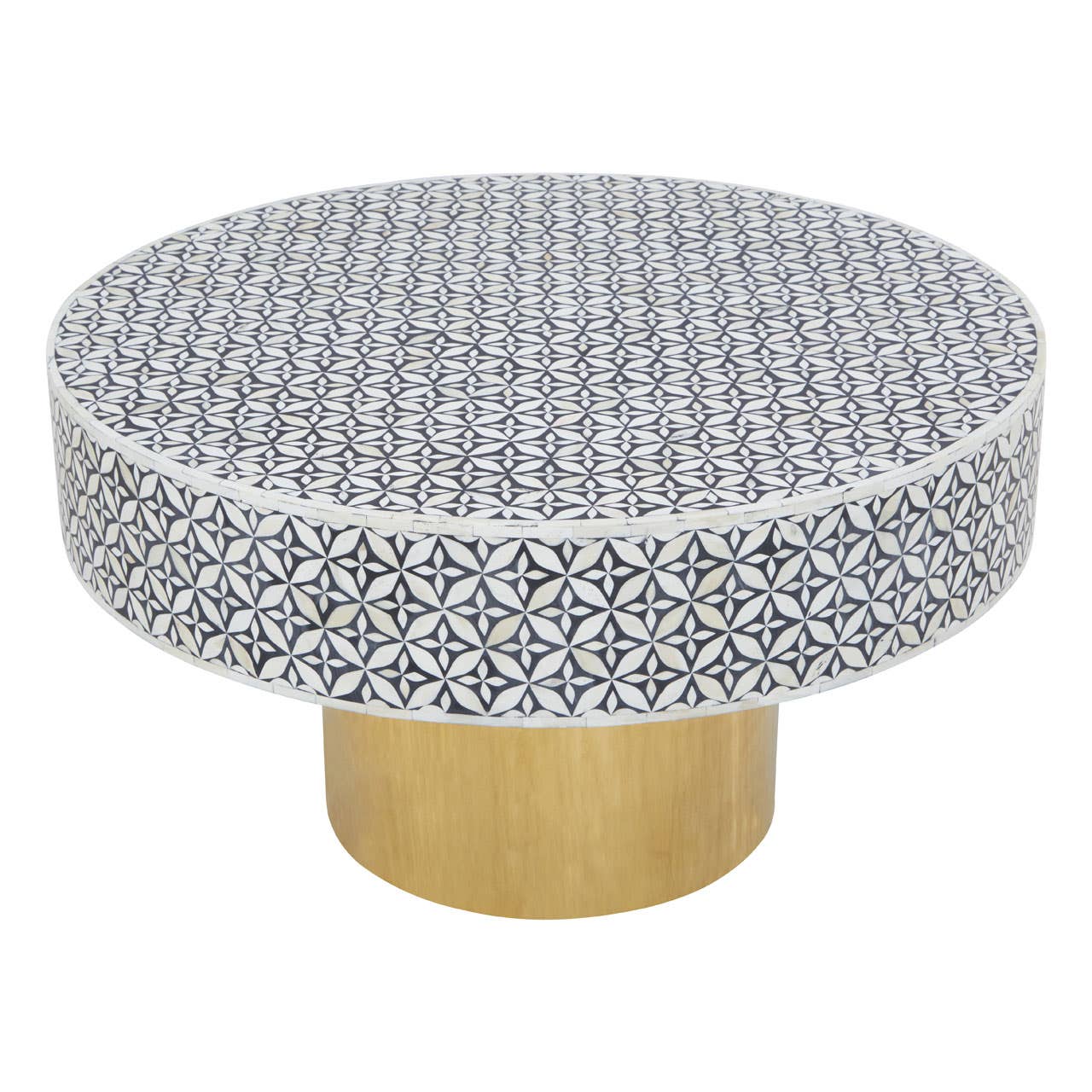 **Elegant Bone Inlay Coffee Table**