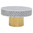 **Elegant Bone Inlay Coffee Table**