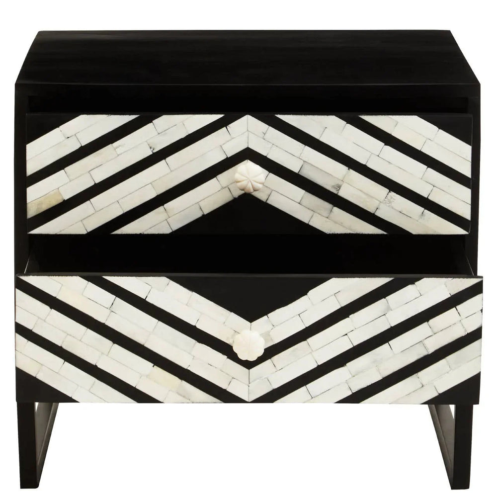 Exotic Floral Drawer Side Tables