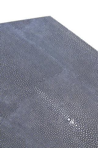 close-up of shagreen textured table top in grey with stingray skin pattern detail