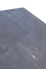 close-up of shagreen textured table top in grey with stingray skin pattern detail