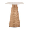 Golden Embossed White Side Table