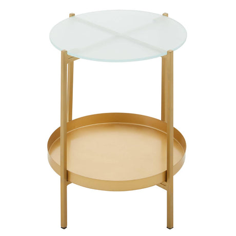 Gold Glass Iron Side Table