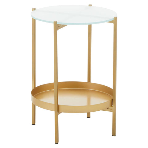 Gold Glass Iron Side Table