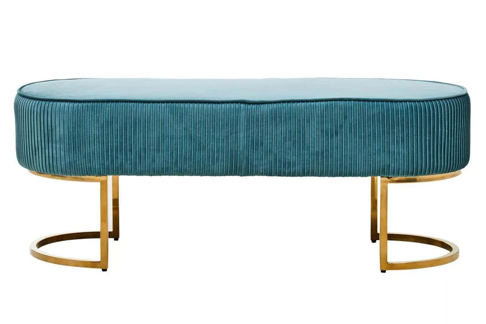 Luxe Green Velvet Ottoman