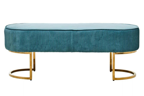 Luxe Green Velvet Ottoman