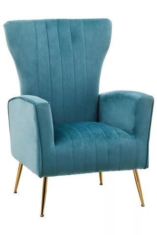 Luxe Green Velvet Wingback Chair