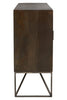 Solana Brown Geometric Pattern Mango Wood Sideboard with Metal Base