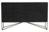 Solana Brown Geometric Pattern Mango Wood Sideboard with Metal Base