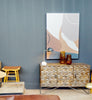 Solana Brown Geometric Pattern Mango Wood Sideboard with Metal Base
