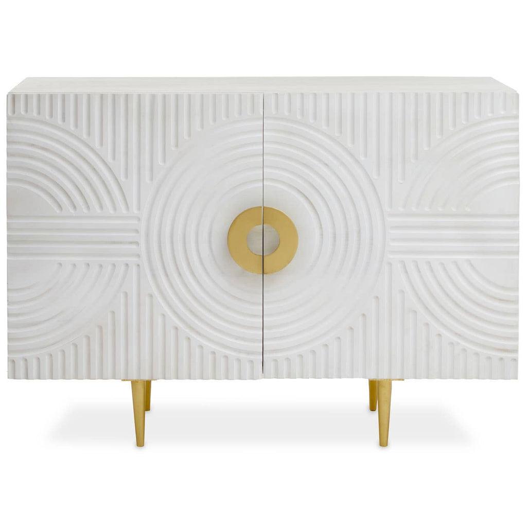 Golden Touch Mango Wood Sideboard with Circular Handles