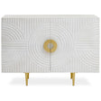 Golden Touch Mango Wood Sideboard with Circular Handles