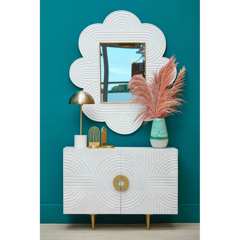 Golden Touch Mango Wood Sideboard with Circular Handles