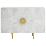 Golden Touch Mango Wood Sideboard with Circular Handles