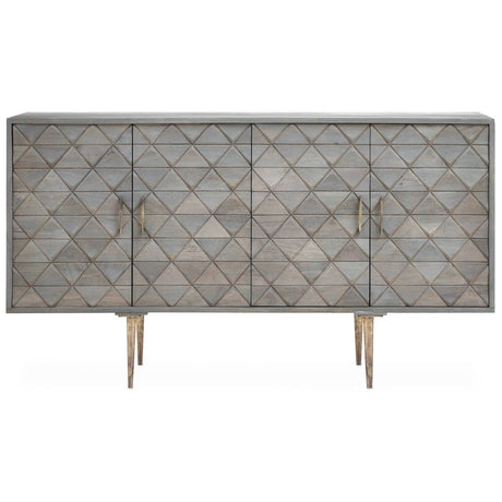 Rustic Elegance Mango Wood Sideboard with Woven Doors.