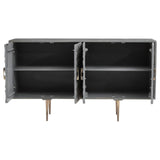 Rustic Elegance Mango Wood Sideboard with Woven Doors.