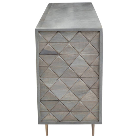 Rustic Elegance Mango Wood Sideboard with Woven Doors.