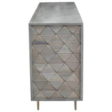 Rustic Elegance Mango Wood Sideboard with Woven Doors.
