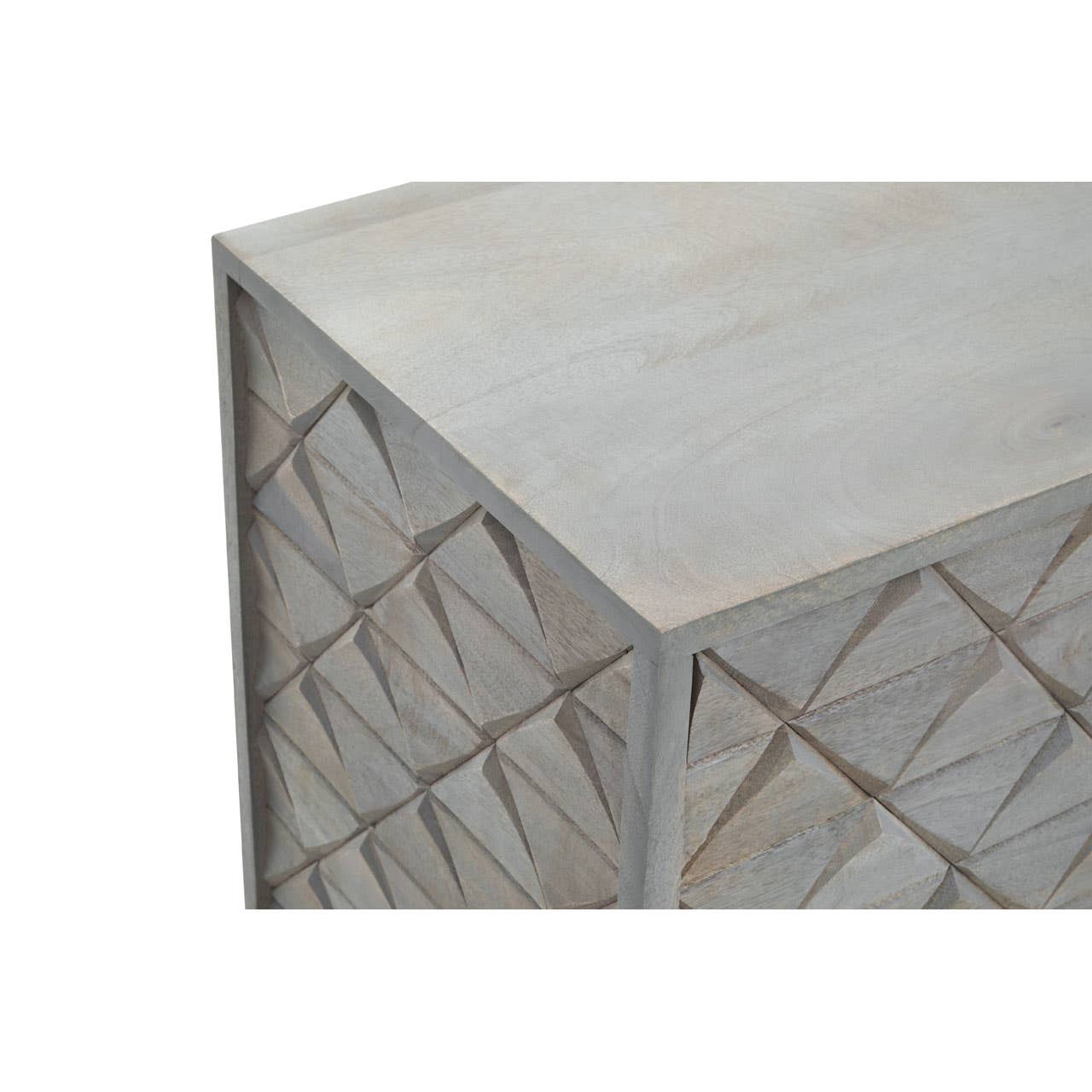 Rustic Elegance Mango Wood Sideboard with Woven Doors.