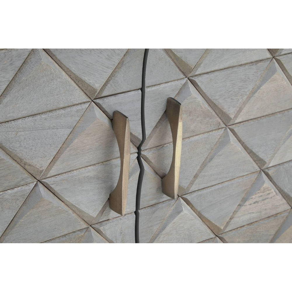 Rustic Elegance Mango Wood Sideboard with Woven Doors.