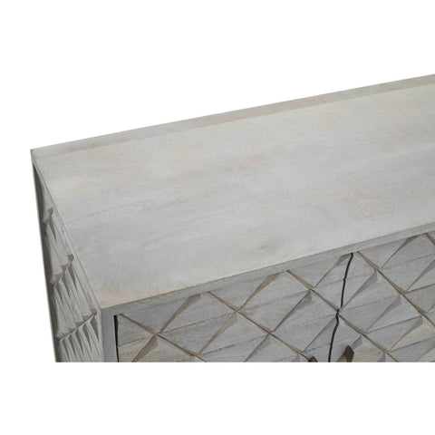 Rustic Elegance Mango Wood Sideboard with Woven Doors.