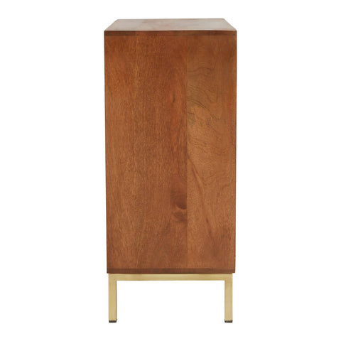 Luxor Mango Wood Sideboard Exquisite Carved Detail and Gold Accents