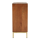 Luxor Mango Wood Sideboard Exquisite Carved Detail and Gold Accents