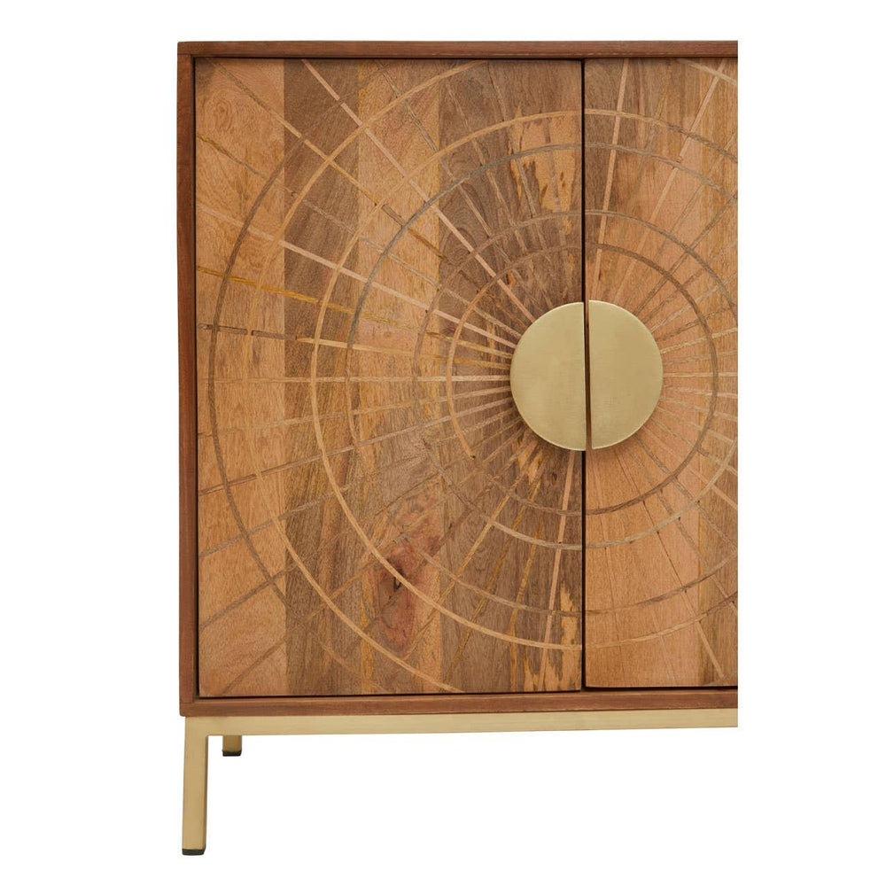 Luxor Mango Wood Sideboard Exquisite Carved Detail and Gold Accents
