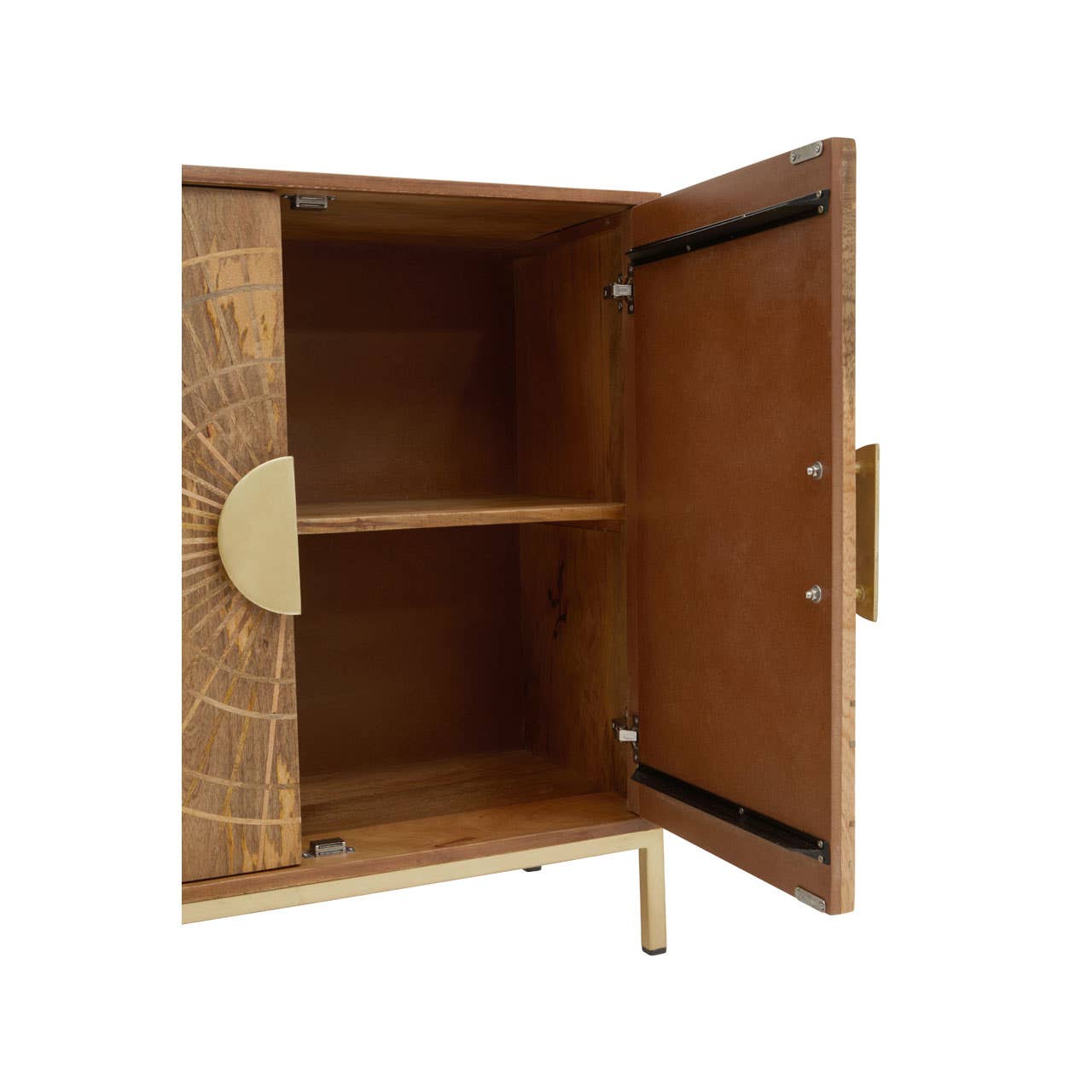 Luxor Mango Wood Sideboard Exquisite Carved Detail and Gold Accents