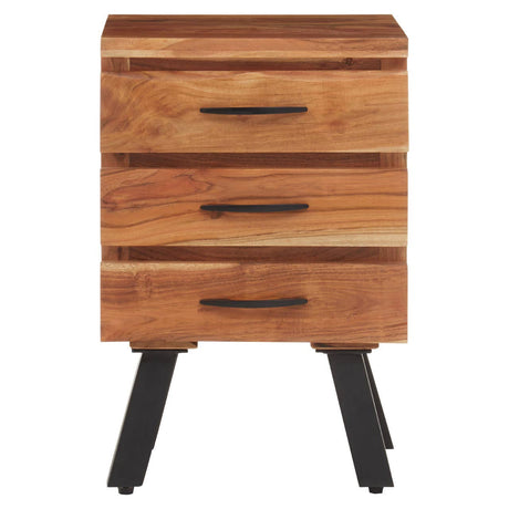 Rustic Wood Storage Side Table