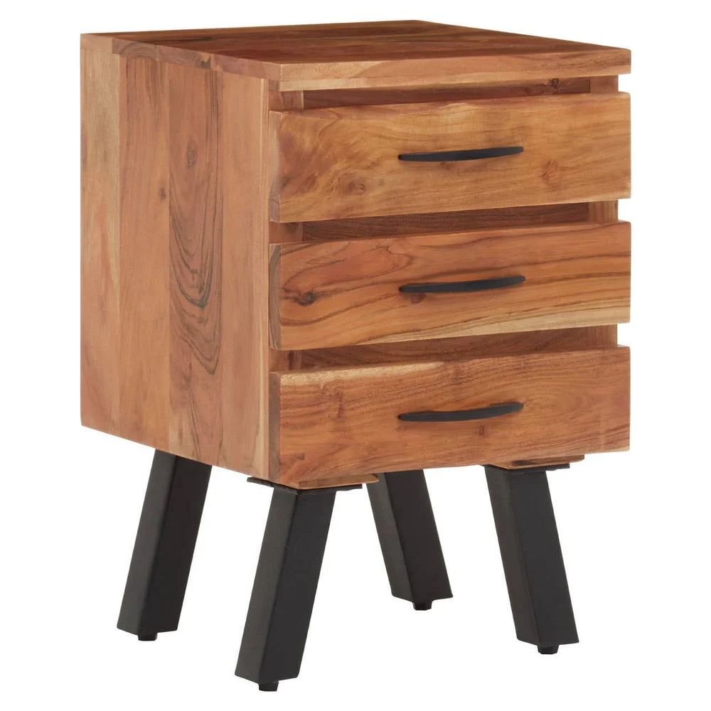 Rustic Wood Storage Side Table