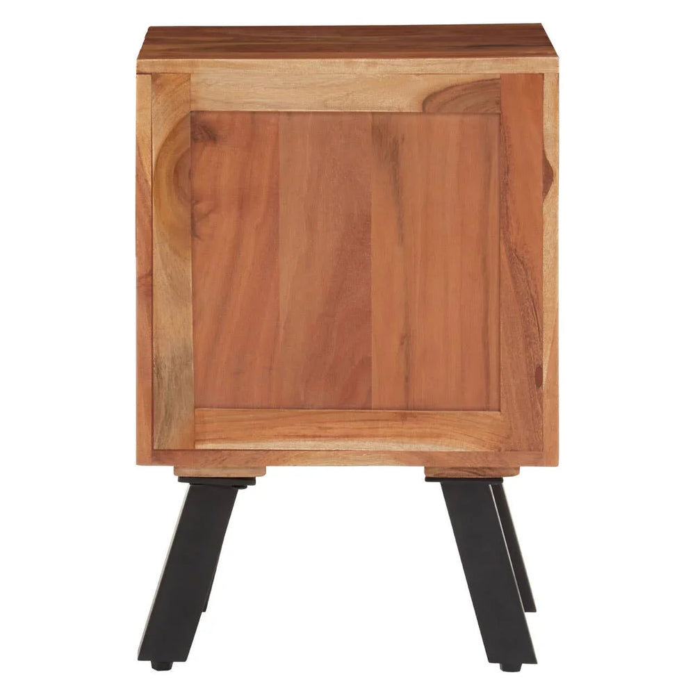 Rustic Wood Storage Side Table