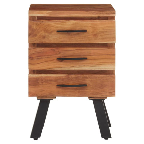 Industrial Wood Drawer Side Table
