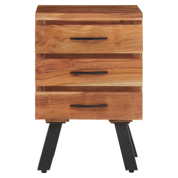 Industrial Wood Drawer Side Table