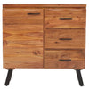 Rustic Acacia Wood Sideboard with Black Metal Accents