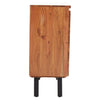 Rustic Acacia Wood Sideboard with Black Metal Accents