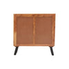 Rustic Acacia Wood Sideboard with Black Metal Accents