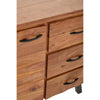 Rustic Acacia Wood Sideboard with Black Metal Accents